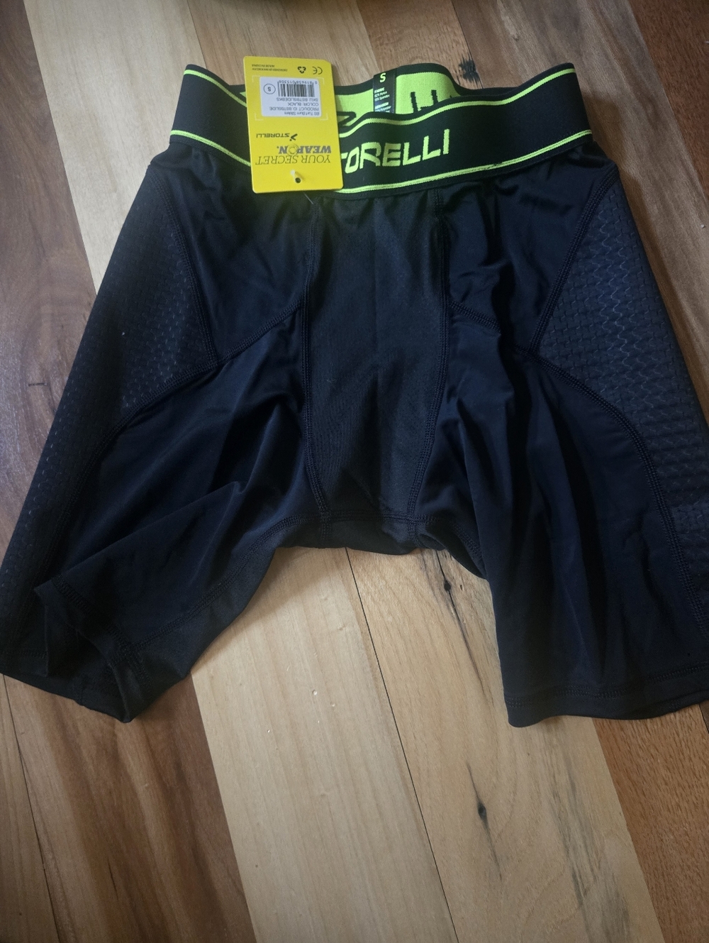 Storelli Black Turf Burn Sliders with Neon Lime Trim Small